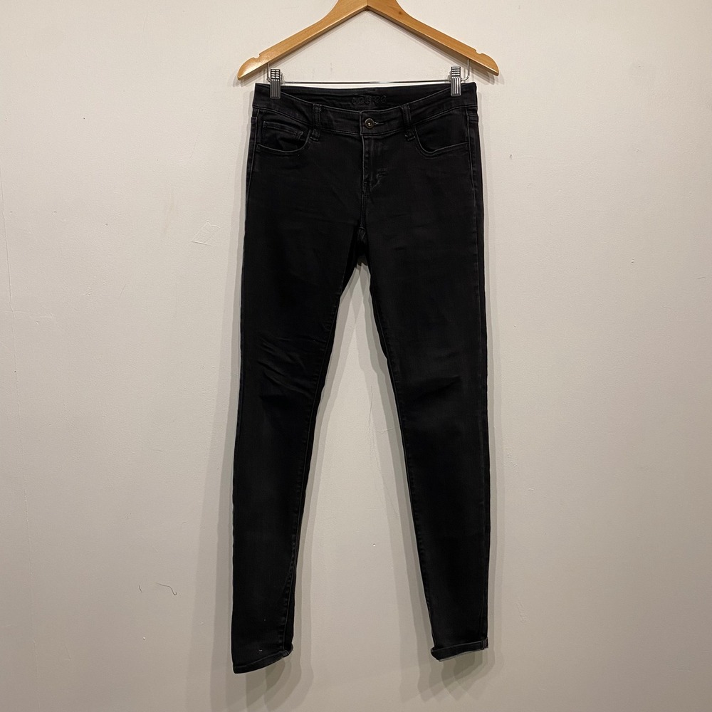 Decree Womens Black Skinny Jeans Size 7 Solid Denim Slim Fit Five Pocket